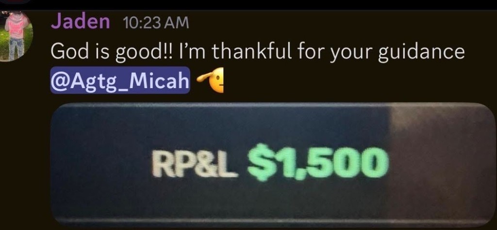 Jaden: God is good!! I'm thankful for your guidance. +$1,500
